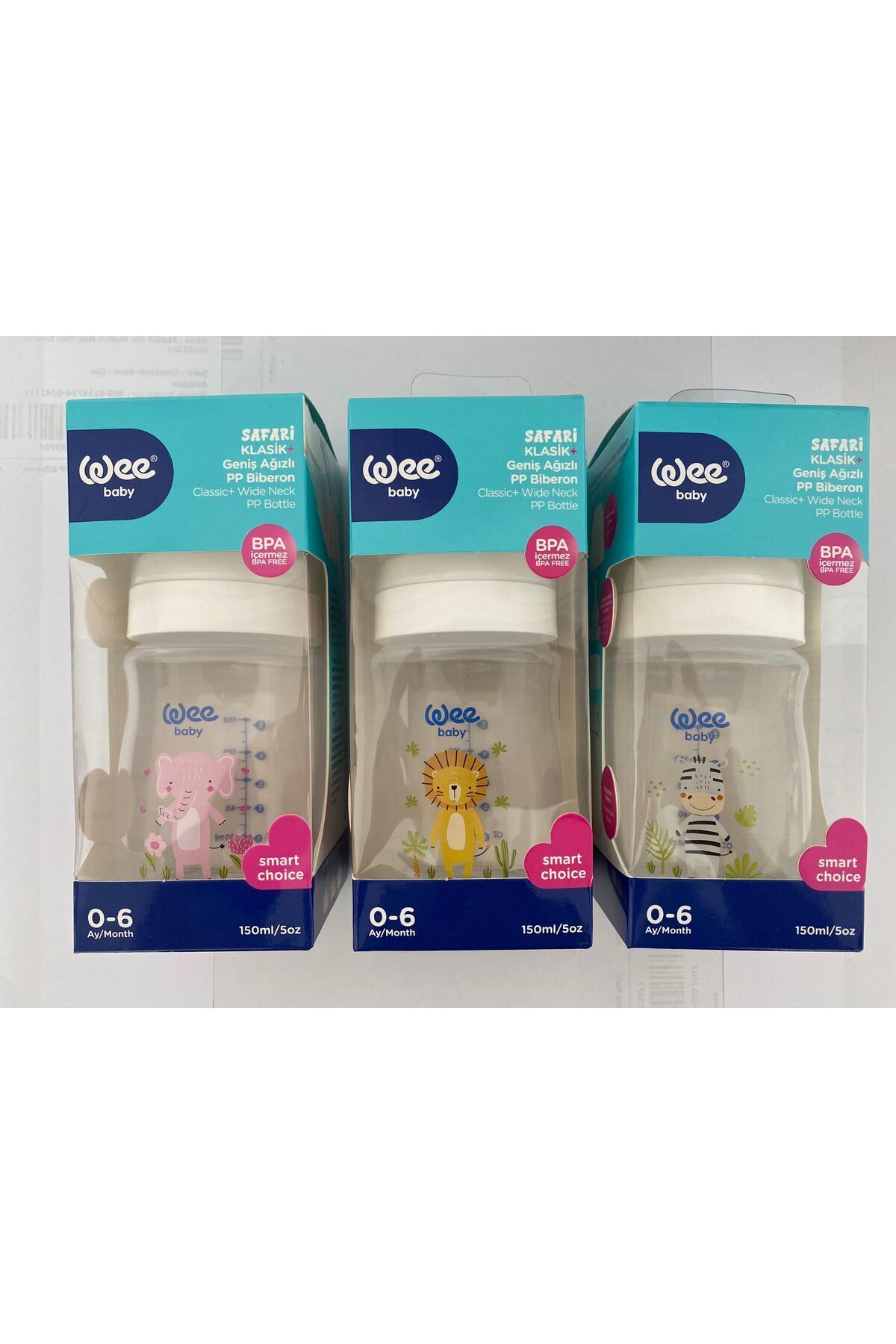 Wee Baby Safari Geniş Ağızlı PP Biberon 0-6 ay 150 ML