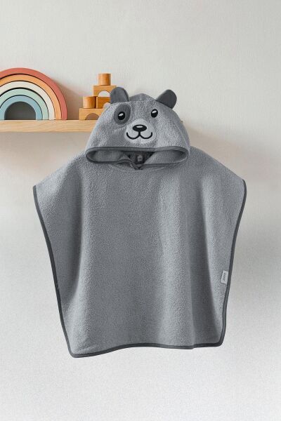 Kanz - Nakışlı Havlu Panço 3-5 Yaş(knz-038) 153.01.0222.Bear-Gri----