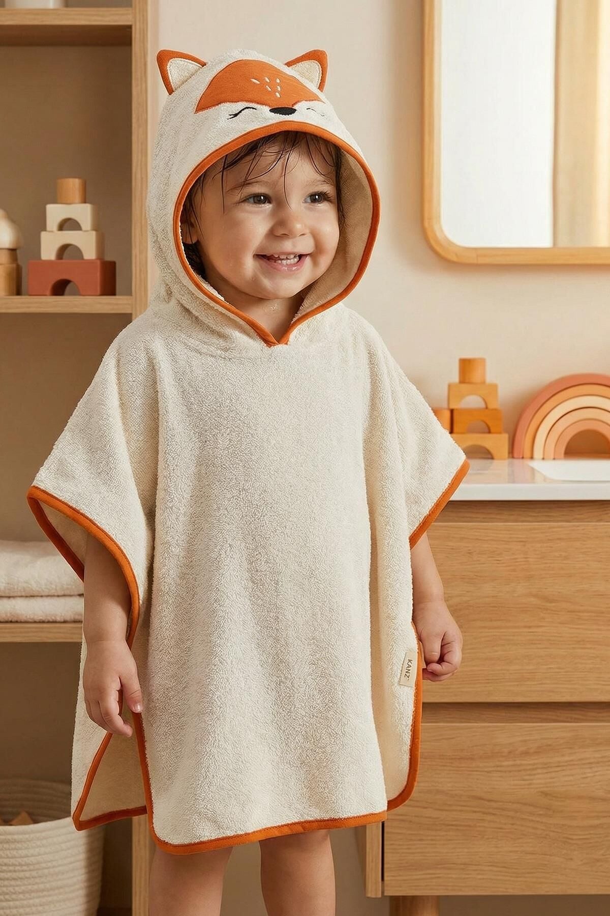 Kanz - Nakışlı Havlu Panço 2-3 Yaş(knz-038) 153.01.0221.Fox-Kiremit-