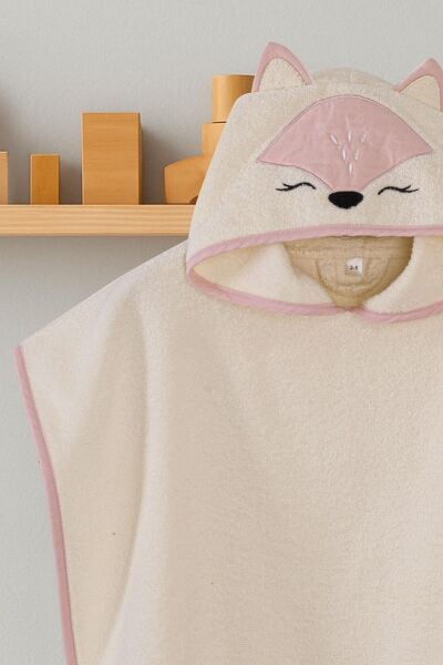 Kanz - Nakışlı Havlu Panço 2-3 Yaş(knz-038) 153.01.0221.Fox Pudra---