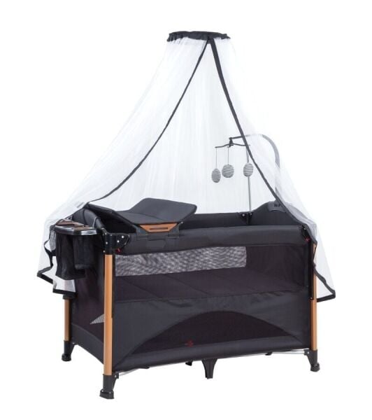 Vomero Smart Anne Yanı Sallanabilen Aksesuarlı Premium Park Beşik 70x120 Siyah