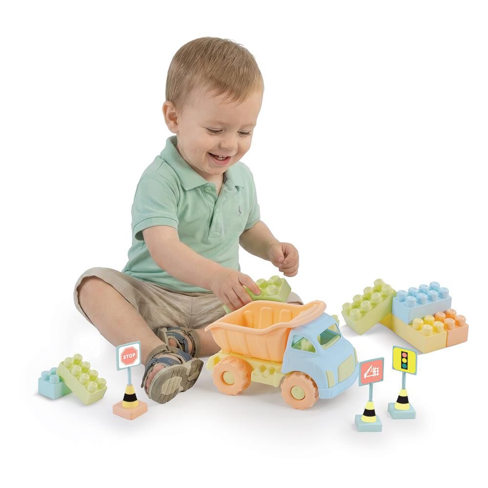 Dolu Oyuncak Jumbo Kamyon Ve Bloklar 40 Parça 5219