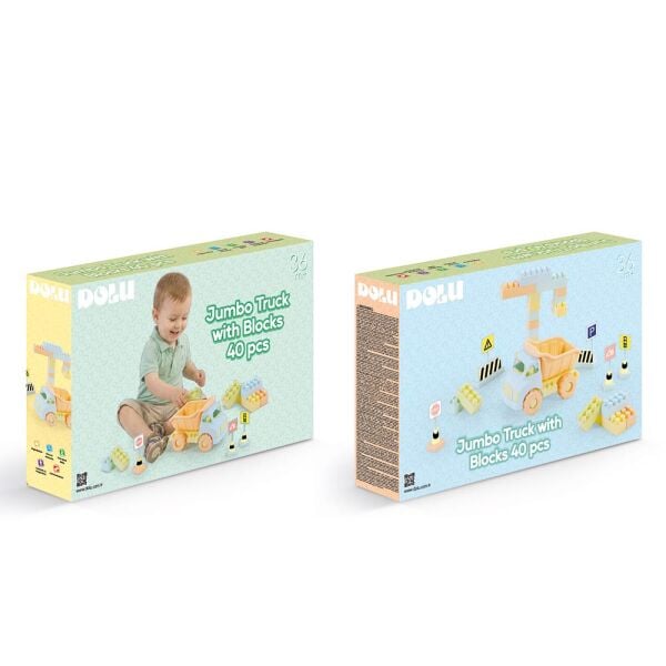 Dolu Oyuncak Jumbo Kamyon Ve Bloklar 40 Parça 5219