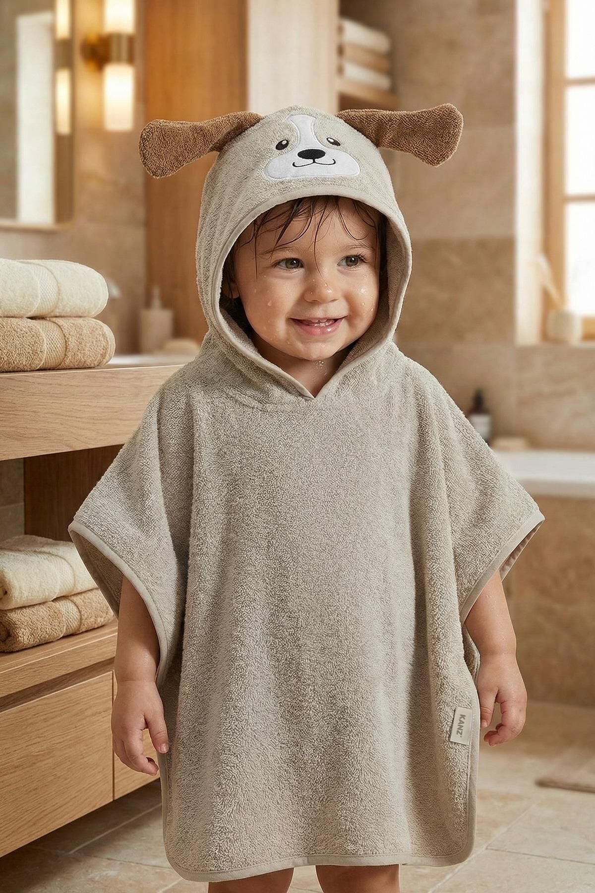 Kanz - Nakışlı Havlu Panço 2-3 Yaş(knz-038) 153.01.0221.Dog-Tas-----