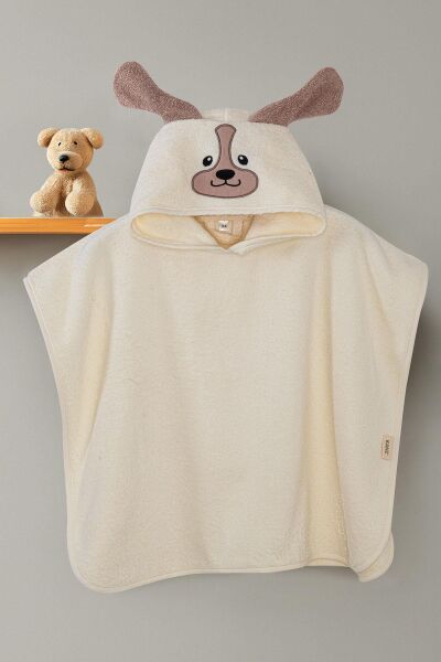 Kanz - Nakışlı Havlu Panço 2-3 Yaş(knz-038) 153.01.0221.Dog-Krem----