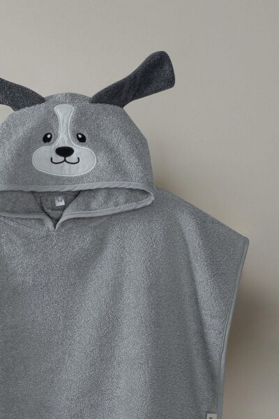 Kanz - Nakışlı Havlu Panço 2-3 Yaş(knz-038) 153.01.0221.Dog-Gri-----