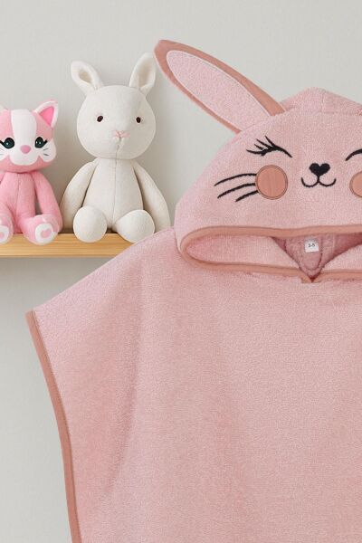 Kanz - Nakışlı Havlu Panço 2-3 Yaş(knz-038) 153.01.0221.Bunny-Açık-P