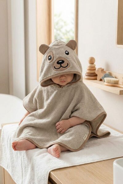 Kanz - Nakışlı Havlu Panço 2-3 Yaş(knz-038) 153.01.0221.Bear-Taş