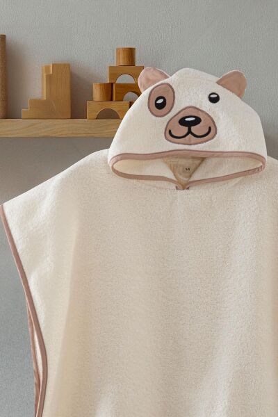 Kanz - Nakışlı Havlu Panço 2-3 Yaş(knz-038) 153.01.0221.Bear-Krem---