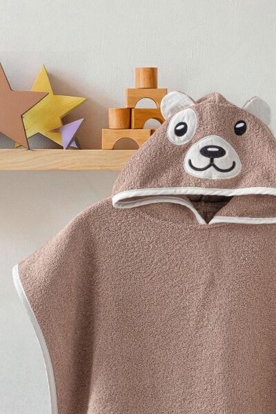 Kanz - Nakışlı Havlu Panço 2-3 Yaş(knz-038) 153.01.0221.Bear-Koyu-Be
