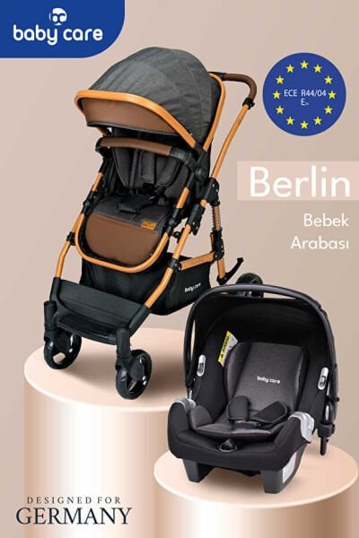 Baby Care Bc-360+2 Berlin Travel Sistem Bebek Arabası Gold Siyah Z