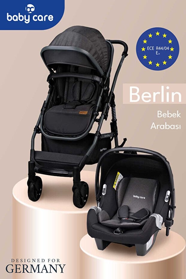 Baby Care Bc-360+2  Berlin Travel Sistem Bebek Arabası Siyah S