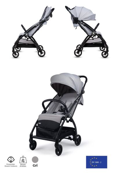 Kanz Xflop Autofold Kabin Boy Bebek Arabası Ultimate Grey