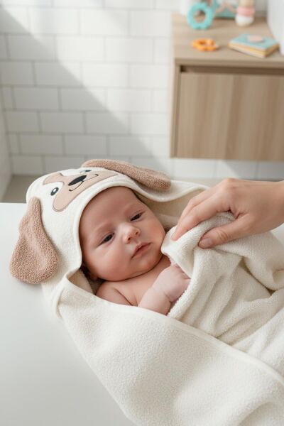 Kanz - Nakışlı  Havlu Kundak Silgi(knz-037) 153.01.0220.Dog-Krem----