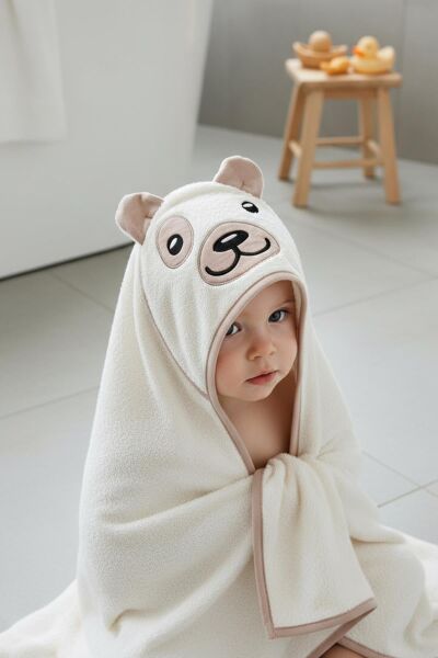 Kanz - Nakışlı  Havlu Kundak Silgi(knz-037) 153.01.0220.Bear-Krem---