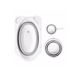 Sevi Bebe Katlanabilir Bebek Banyo Seti - 3 Parça - Gri 368-13