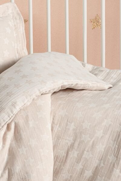 Kanz - Jakarlı Müslin Bebek  Nevresim Tk(knz-013) 152.01.0247.Starkahve---