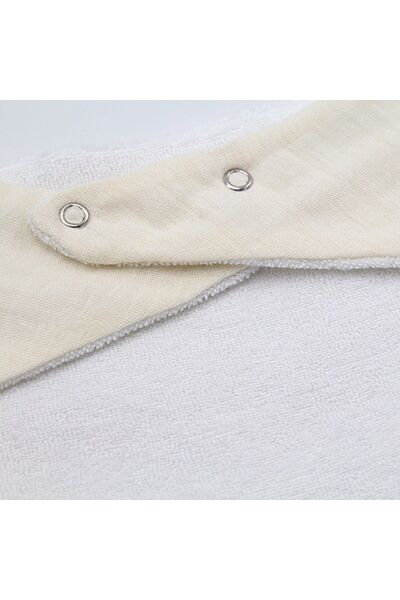 Babyjem Ahşap Diş Kaşıyıcılı Bürümcük Müslin Önlük Ekru 736