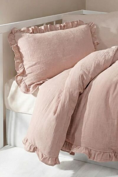 Kanz - 2 Kat Fırfırlı Bebek Müslin Nev.(knz-023) 152.01.0261.Pudra-------