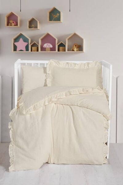 Kanz - 2 Kat Fırfırlı Bebek Müslin Nev.(knz-023) 152.01.0261.Krem--------