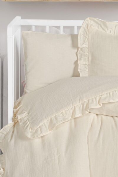 Kanz - 2 Kat Fırfırlı Bebek Müslin Nev.(knz-023) 152.01.0261.Krem--------