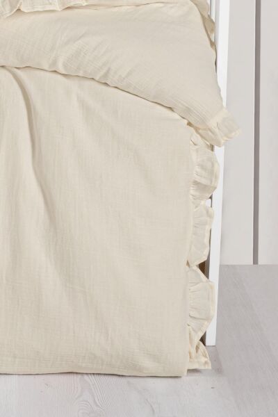 Kanz - 2 Kat Fırfırlı Bebek Müslin Nev.(knz-023) 152.01.0261.Krem--------