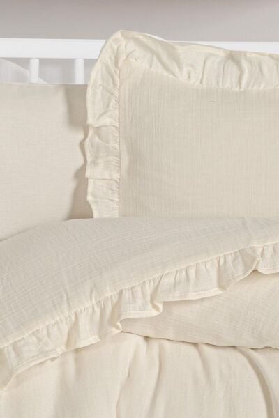 Kanz - 2 Kat Fırfırlı Bebek Müslin Nev.(knz-023) 152.01.0261.Krem--------