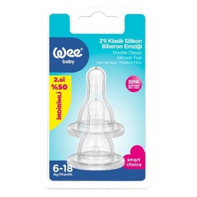Wee Baby 2'li Silikon Biberon Emziği Normal Akış No:2