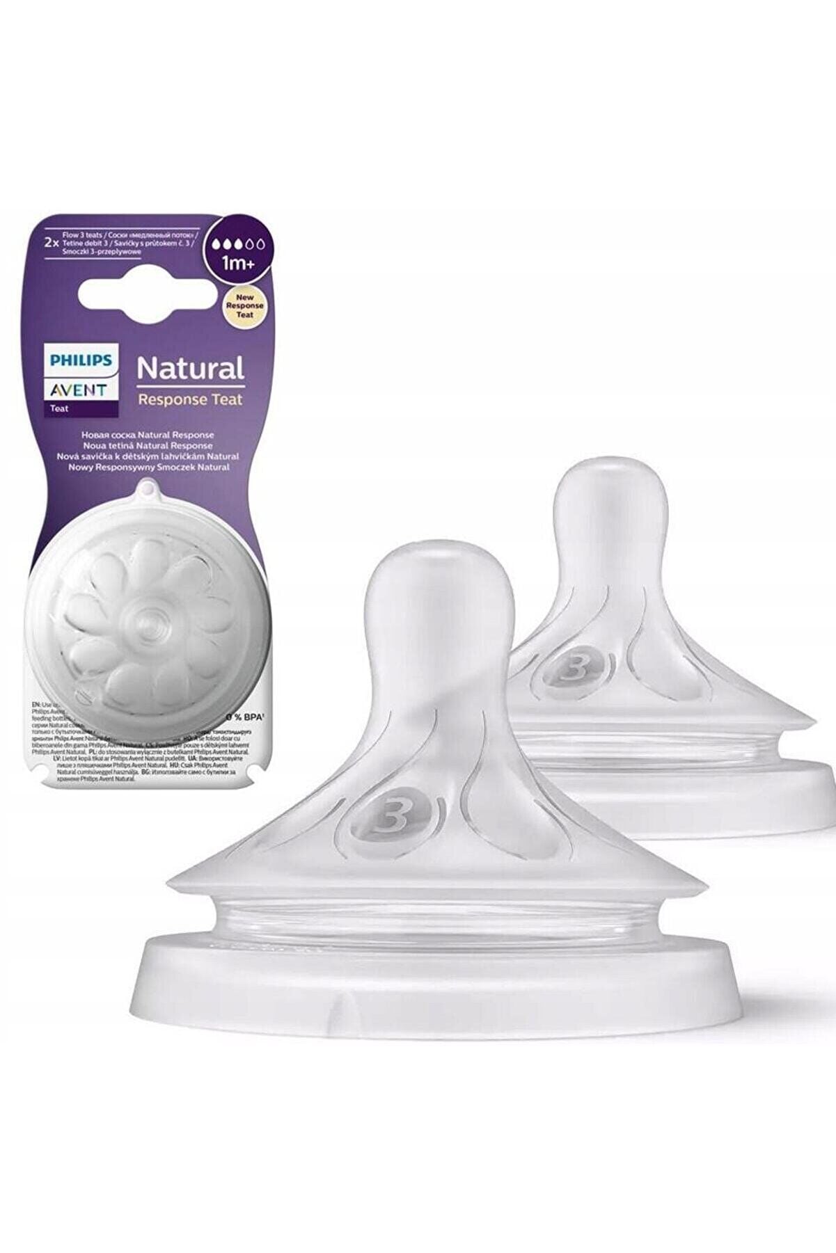Philips Avent Natural Response 2'li Biberon Emziği, 3 Numara, 1 Ay+