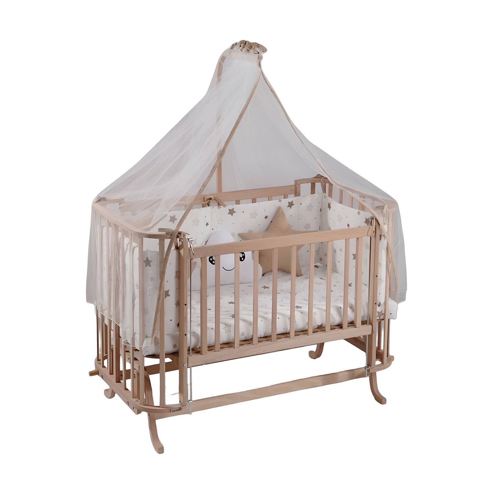 Bebekonfor Doğal Mabela Anne Yanı Beşik ''renkli Yıldız'' Uyku Seti ile DM-01