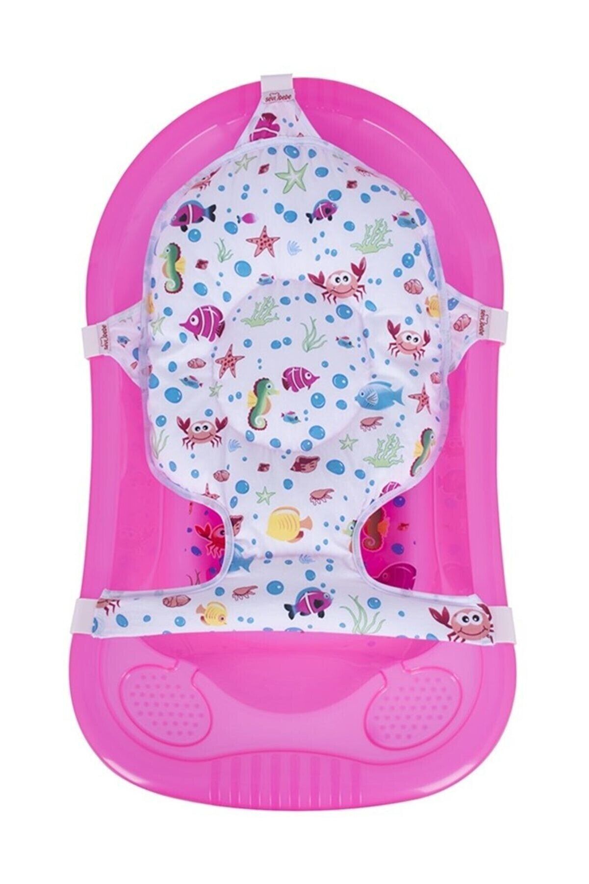 Sevi Bebe Desenli Çok Fonksiyonlu Bebek Yıkama Filesi&Minderi - Akvaryum Desen 692-54