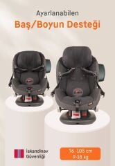 Besafe İzi Comfort X3 9-18 Kg. Oto Koltuğu - Metallic Melange