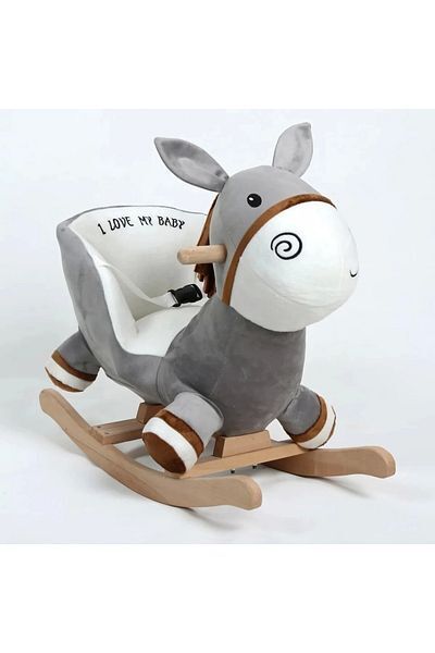 Moje Enjoy Ahşap Ayaklı Peluş Oyuncak Gri