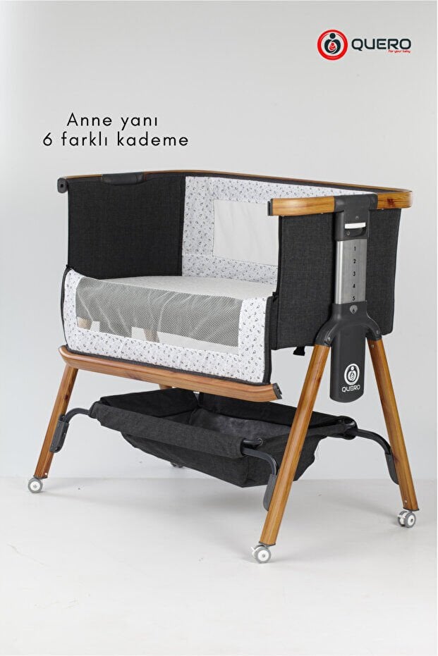 Quero Losa Anne Yani Katlanir Kademeli Beşik Siyah