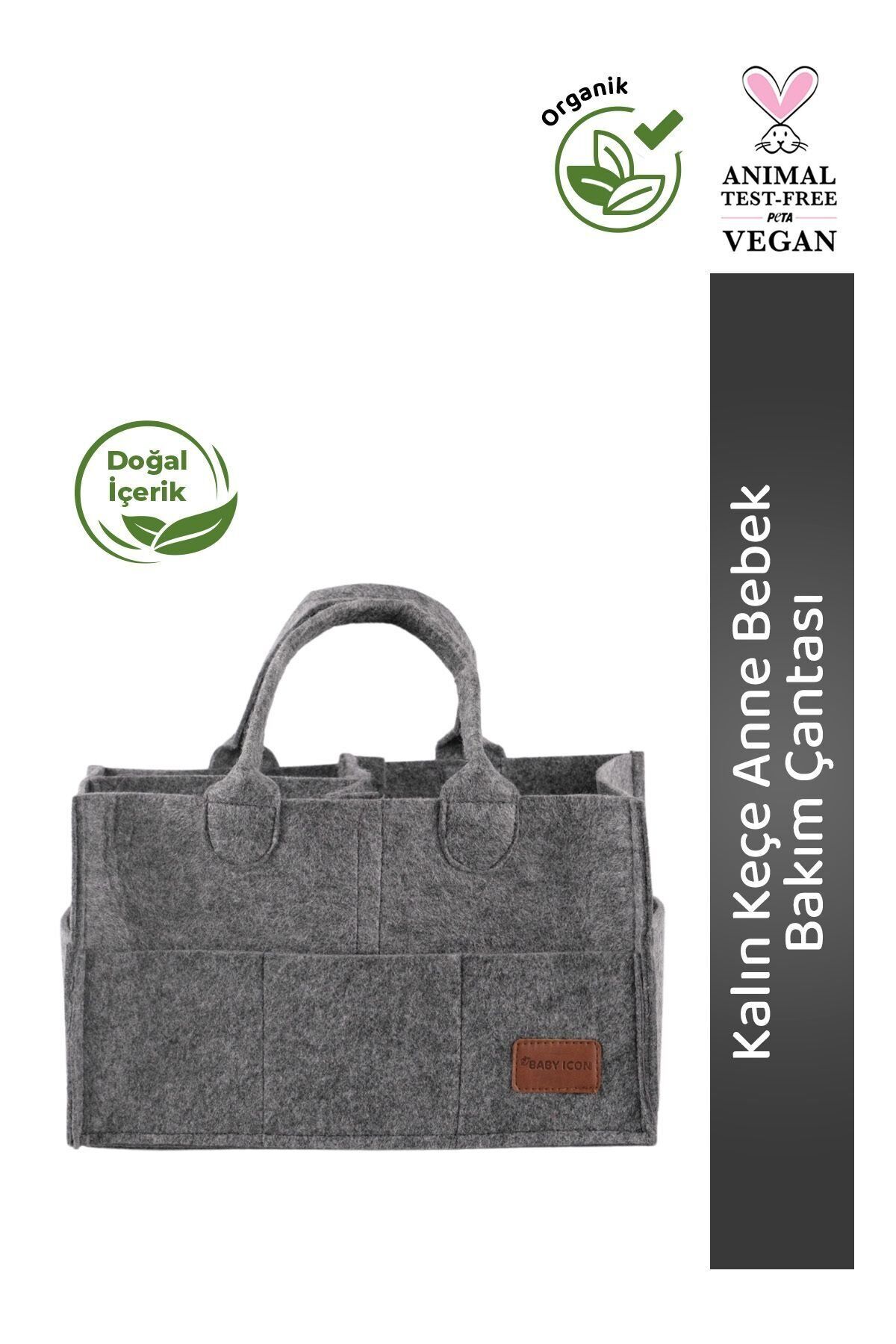 Baby İcon Çok Amaçlı Keçe Çanta Organizer Gri