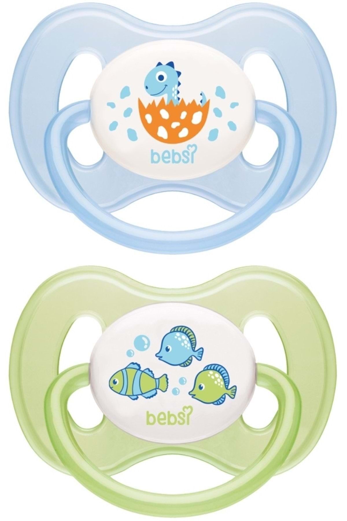 Bebsi Emzik Ortodontik Damaklı Kelebek No:1 Mavi-yeşil (2 Li Pk)