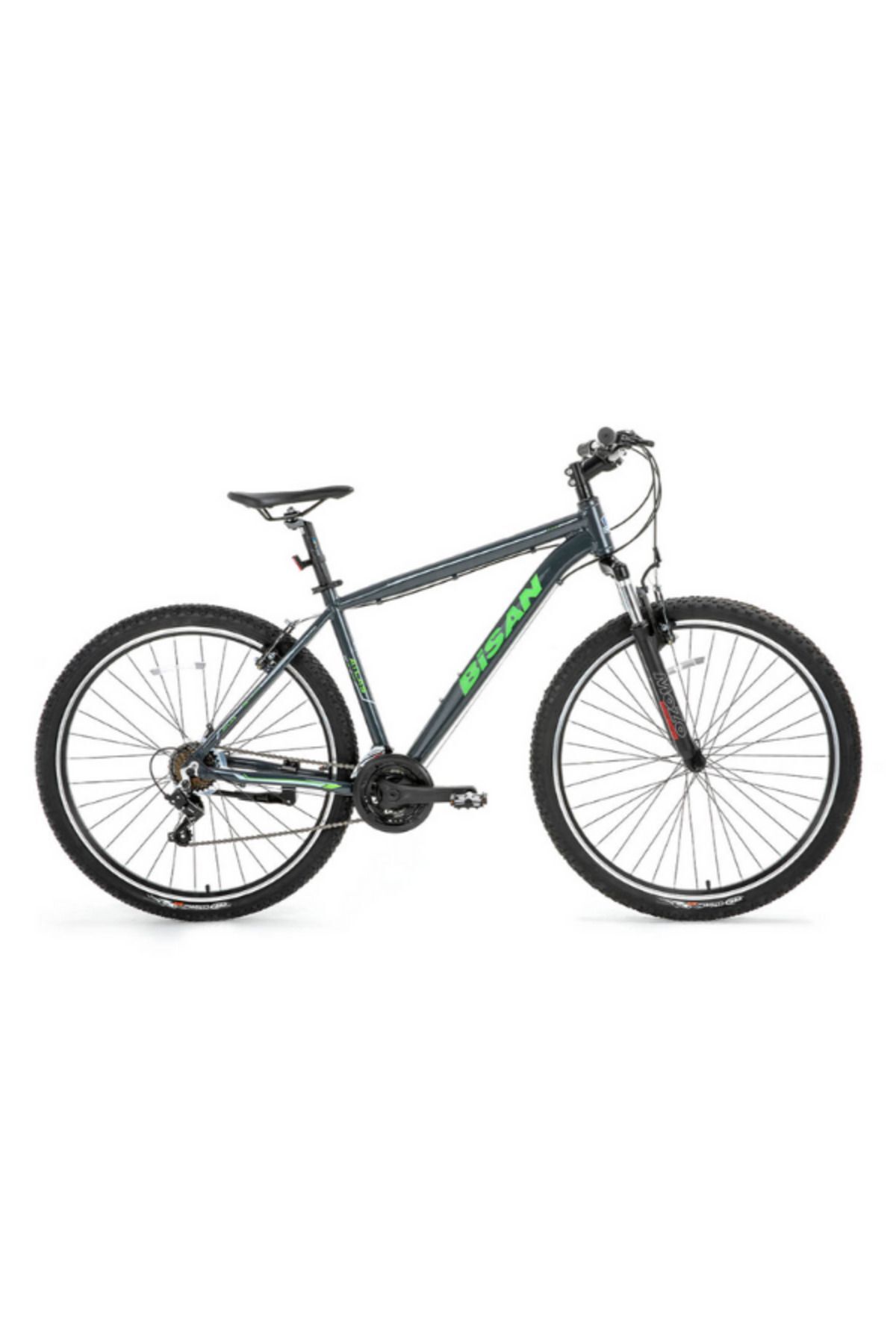 Bisan Atlas Hd-24 Dağ Bisikletleri 19'' - 48 Cm 3X7 Vites 29'' Parlak Gri Etiket Rengi Yeşil