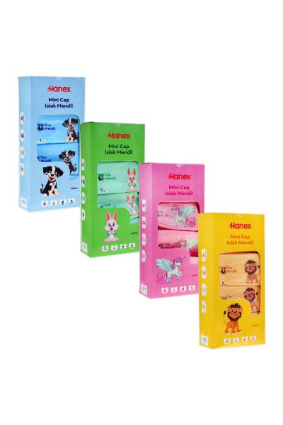 Hanex Mini Islak Cep Mendil 8’li Paket – Taşınabilir Hijyen Mendili - 1 Paket