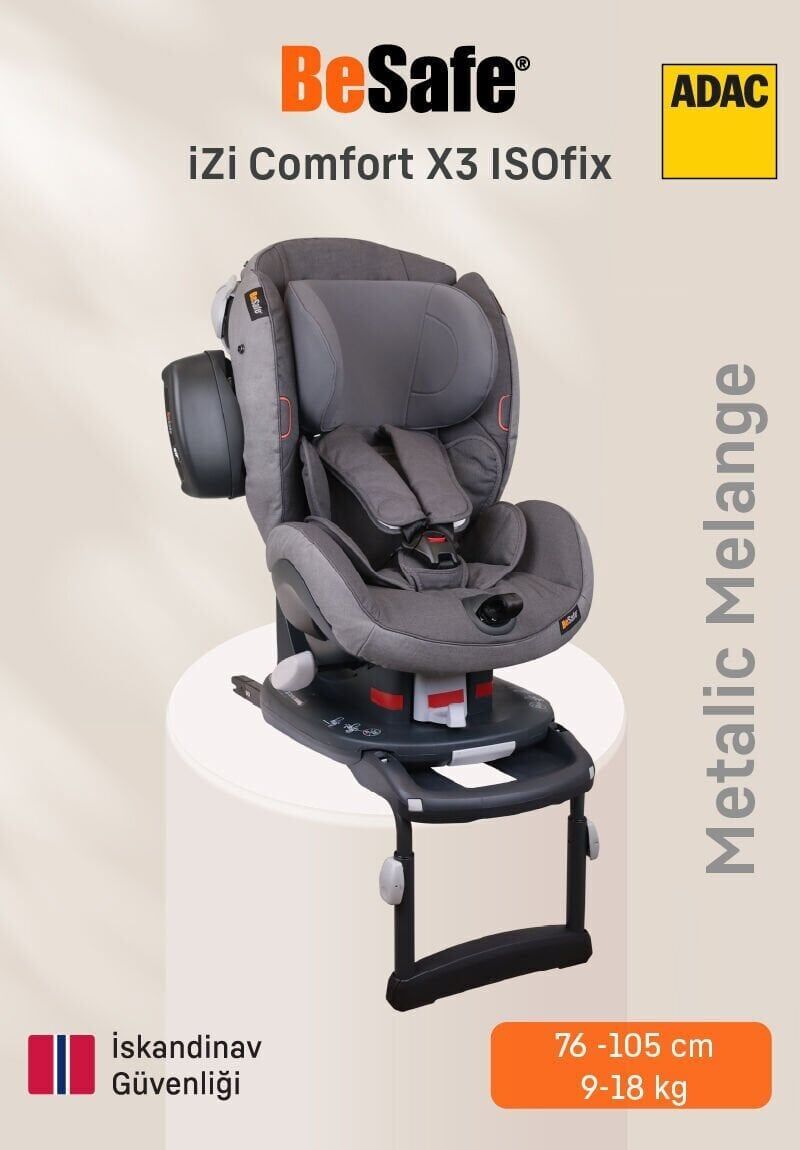 Besafe İzi Comfort X3 Isofıx 9-18kg. Oto Koltuğu - Metallic Melange