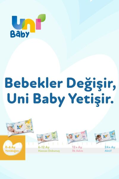 Uni Baby Yenidoğan Islak Mendil 3'lü 120 Yaprak