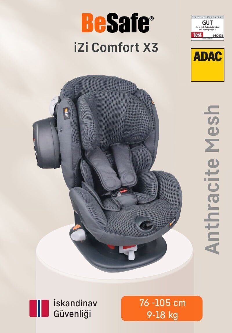Besafe İzi Comfort X3 9-18 Kg. Oto Koltuğu - Anthracite Mesh