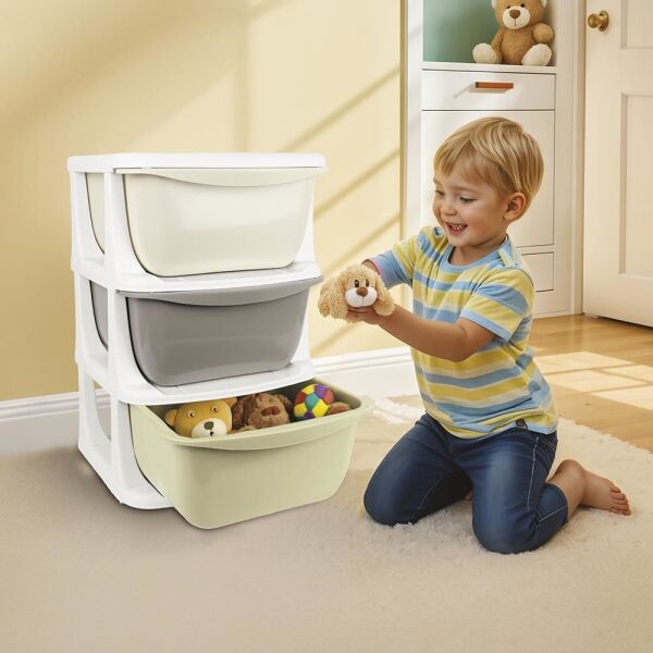 Dolu Nuve 3 Çekmeceli 3 Katlı Çocuk Saklama Ünitesi