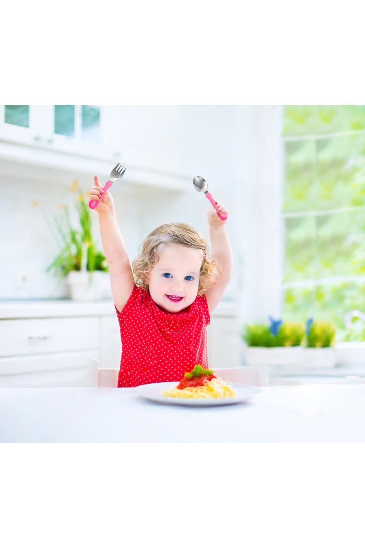 Babyjem Paslanmaz Çelik Çatal Kaşık Seti Turkuaz 522