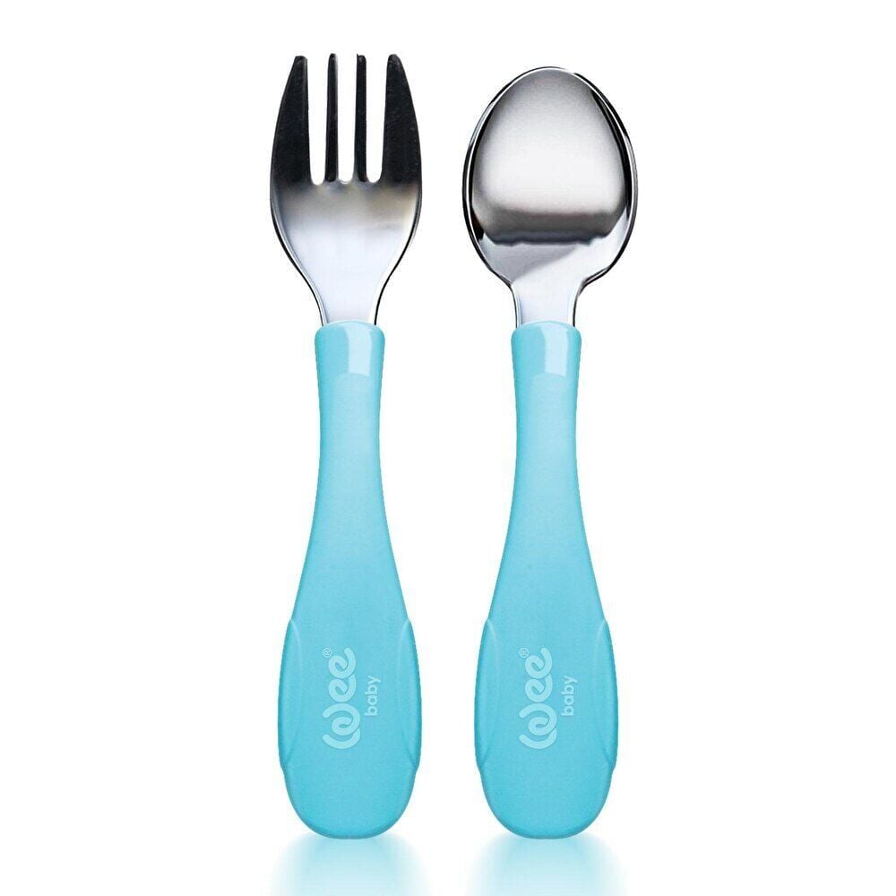 Wee Baby Paslanmaz Çelik Çatal Kaşık Seti Karma Renk