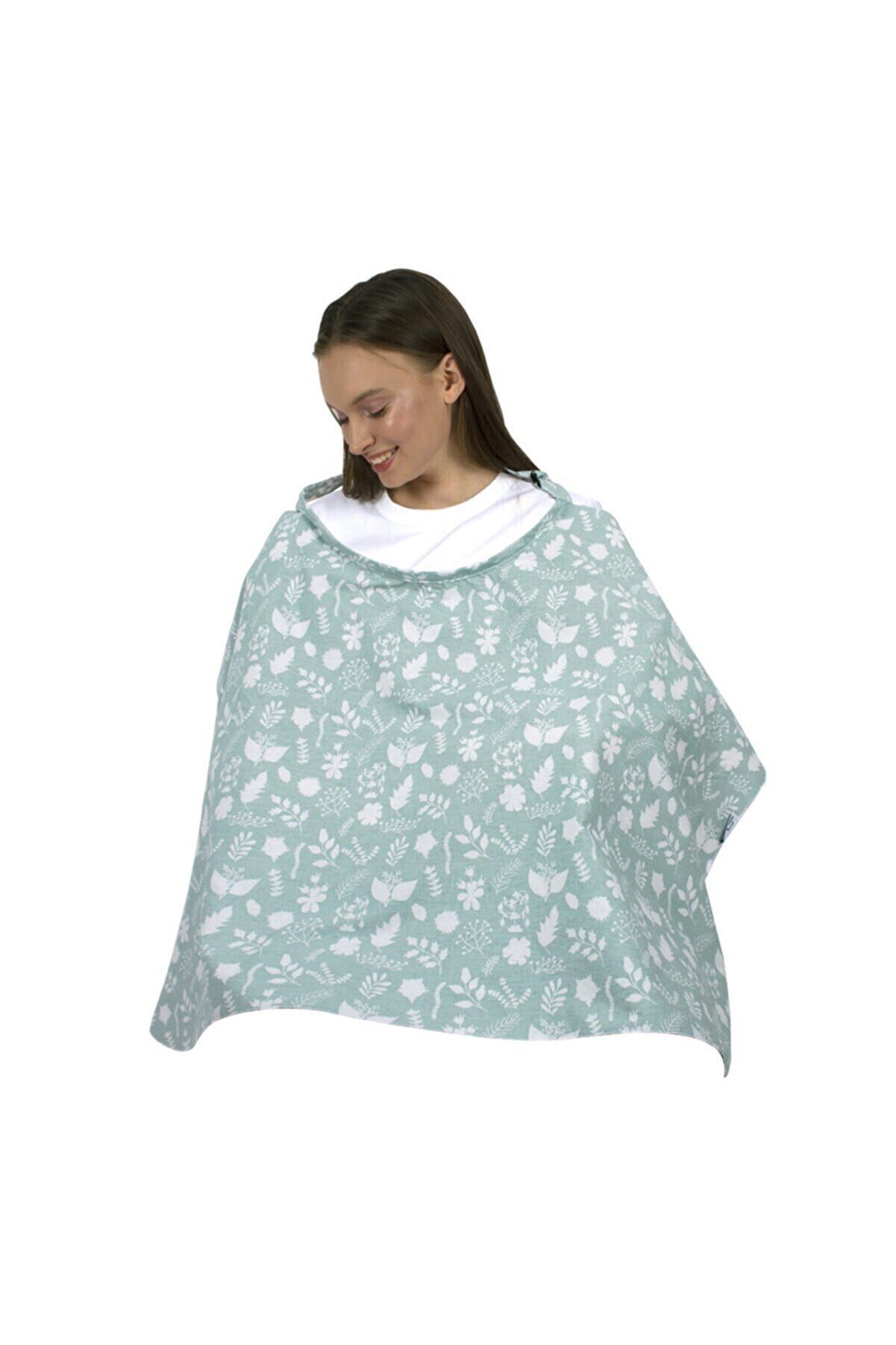 Sevi Bebe Tokalı Anne Emzirme Örtüsü - Yaprak Desen 6372-92