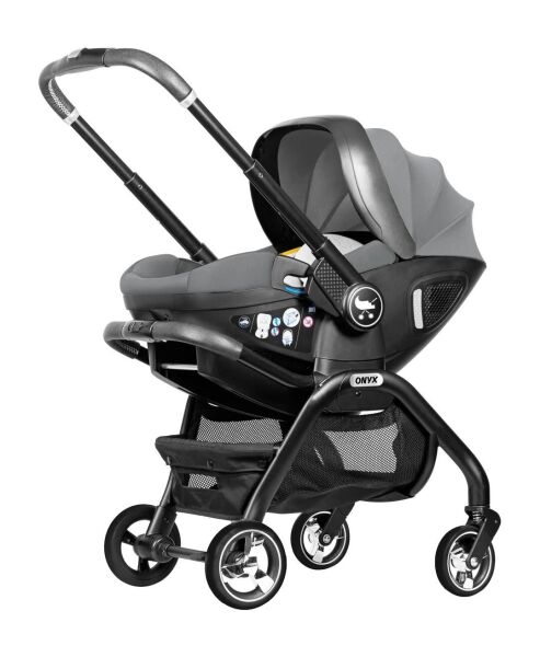 Merkür Bebe Onyx 2'si 1 Arada Oto Koltuğu Bebek Arabası Gri
