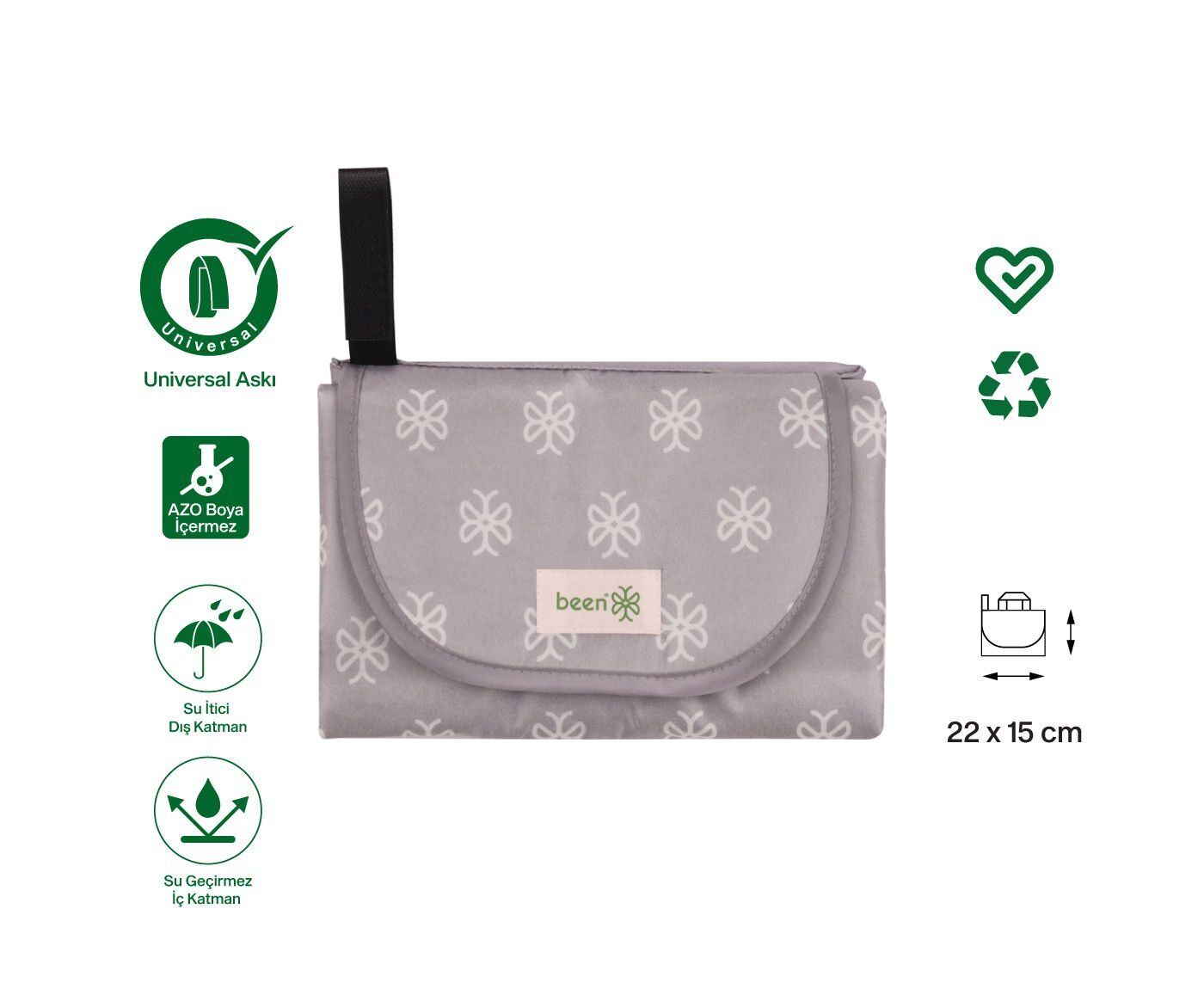 Been Portable Dıaper Changıng Mat/pratik Alt Açma Matı Gri