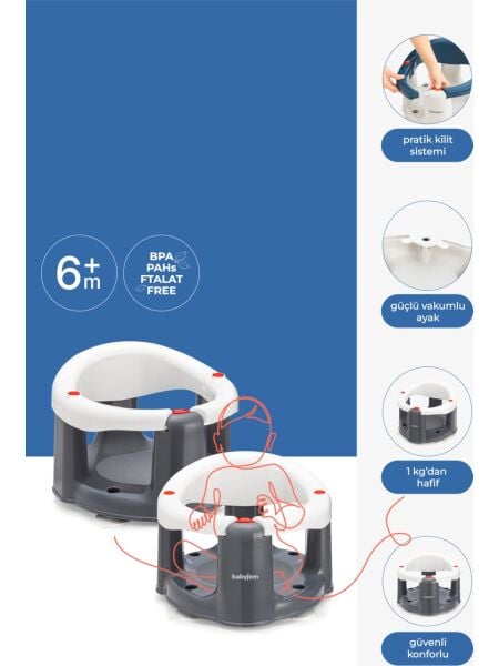 Babyjem 636 Önden Açilir Kaydirmaz B&m Oturaği Beyaz