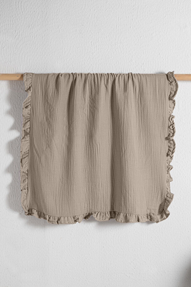 Kanz - 4 Kat Fırfırlı Müslin Örtü(knz-019) 152.01.0263.Bej---------