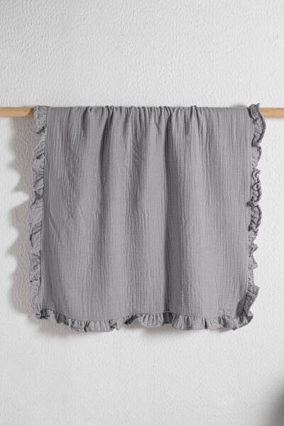 Kanz - 4 Kat Fırfırlı Müslin Örtü(knz-019) 152.01.0263.Gri---------